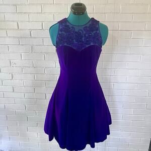 Vintage 90s Jump purple velvet party dress